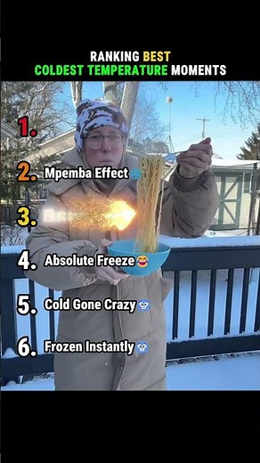 Ranking Best Coldest Temperature Moments #shorts #ranking #science