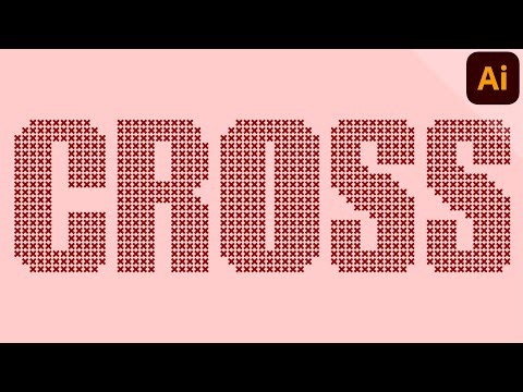 Text with Cross Stitch Pattern | ILLUSTRATOR TUTORIAL - TEXT EFFECT
