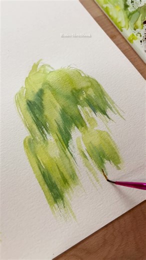 Willow Tree Painting #watercolortree #watercolorart #treepainting