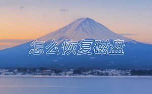 怎么恢复磁盘？——磁盘数据恢复工具