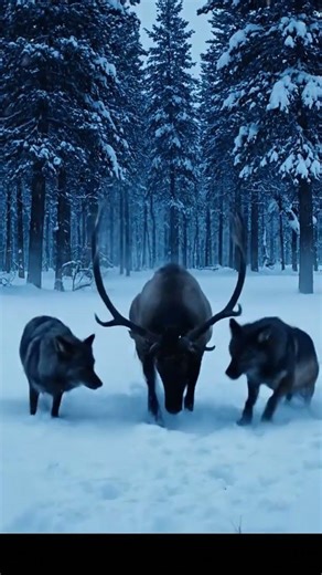 Wolf Pack vs Elk | Coordinated Hunt in a Frozen Forest