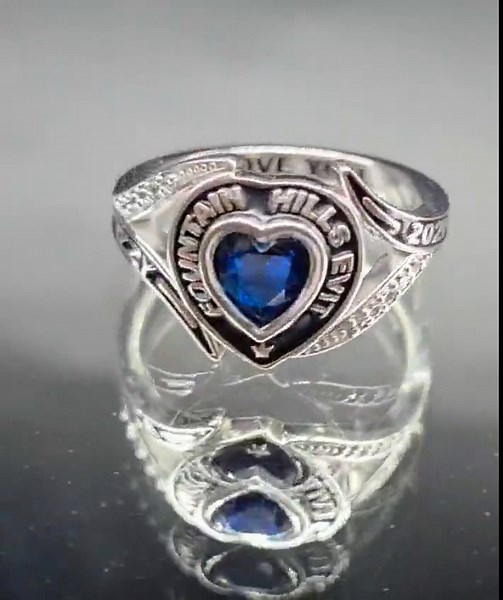 Women’s College High School Class Ring 925 Sterling Silver With Heart Gemstone & Custom Engraving Handmade Unique Band Graduation Ring - Etsy Australia