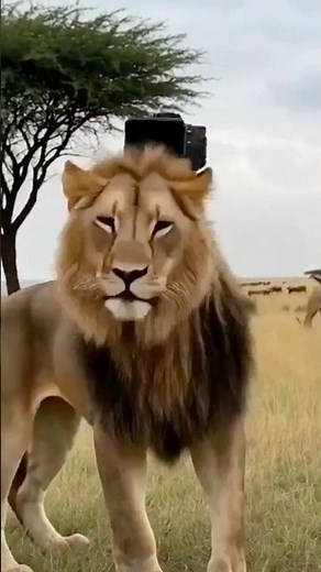 Lion POV Hunting on the African Savannah 🦁 Real BodyCam Footage #shorts