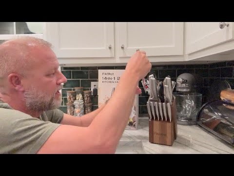 Check this out! FIKSHOT 14 Pieces Knife Block Set – Forged German Stainless Steel Knife Set with Blo