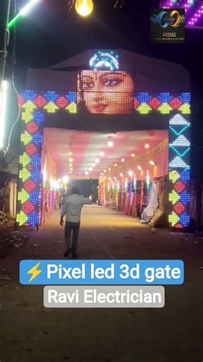 pixel led 3d gate #pixeldesign #shorts #ravisoundelectric #pixeldecoration