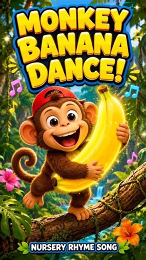 Funny Monkey Won't Stop Dancing When He Finds His Banana! 🍌 #KidsSong #NurseryRhyme