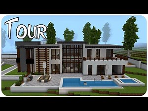 Minecraft Tour - Modern House with Interior & Tutorial