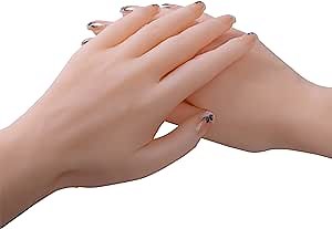 linmin 1 Pair of Life Size Silicone Female Mannequins Hands Display Jewelry Display Art Sketches etc (Black Nails)
