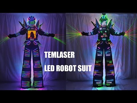 Full Color Smart Pixels LED Robot Suit Costume Clothes Stilts Walker Costume