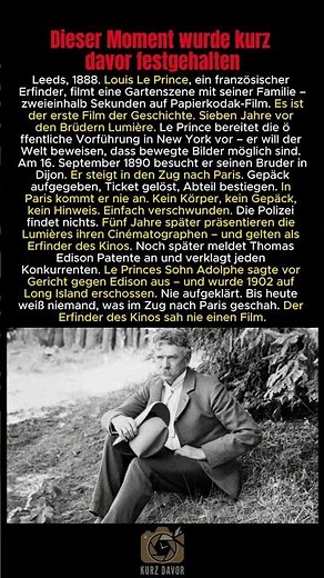 Dijon 1890 – Der Mann, dem das Kino gestohlen wurde #Geschichte #LePrince