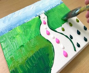 Painting a Pink Field / Acrylic Painting Techniques | Art Video