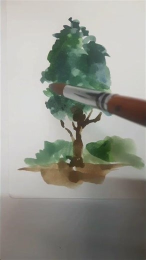 Anyone Can Paint This! Simple Watercolor Tree in 1 Minute