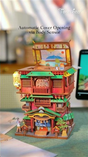 TONECHEER 3D Puzzle Box Miniature DIY Desktop Storage Kit (Onsen Saga)🤩🤩🤩
