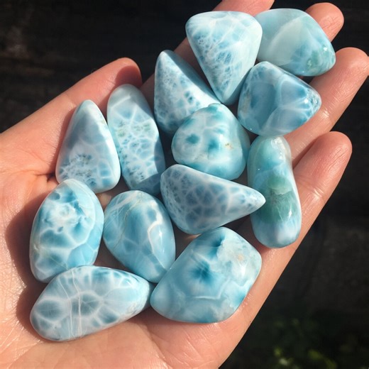 High Quality Tumbled Larimar Stones, Larimar Tumbles From Dominican Republic - Etsy