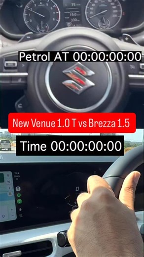 4.7K views · 16 reactions | 2025 Hyundai Venue 1.0 vs Maruti Brezza - 0 to 100 showdown! ⚡ Who’s the real performance king of 2025? Drop your guess before the timer hits 3 digits!  #Venue2025 #hyundaiindia #marutisuzuki #brezza #indiancars #carblogindia | Car Blog India | Facebook