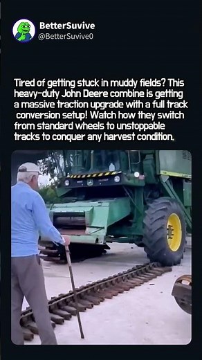 Upgrading Combine Wheels to Tracks #worker #process #machinery #heavyequipment #agriculture
