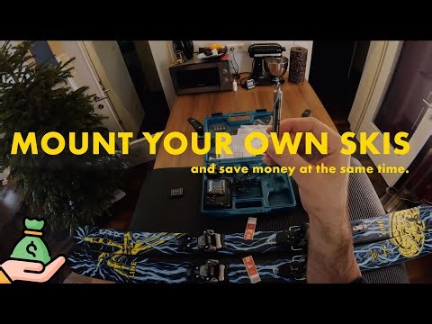 Tired of Overpriced Ski Shops ? How to Mount your own SKIS Bindings yourself EASILY (4K) Skiing VLOG