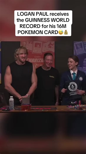 @Logan Paul receives the Guinness World Revord for his PSA 10 Pokemon card. #fyp #foryoupage #loganpaul #guinessworldrecords #pokemon