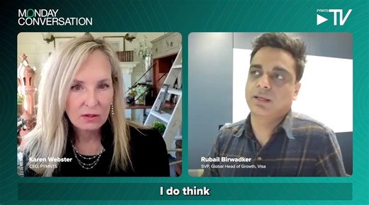 Agentic commerce doesn't work if it feels risky. Visa is focused on making AI-driven checkout feel familiar, controlled and trusted.  In this week's Monday Conversation with Karen Webster, Visa’s Rubail Birwadker explains how identity, permissions and real-time risk controls keep humans in charge even as agents start to spend. Watch more now: https://hubs.ly/Q03YRKMh0 | PYMNTS.com: What's Next in Payments | Facebook