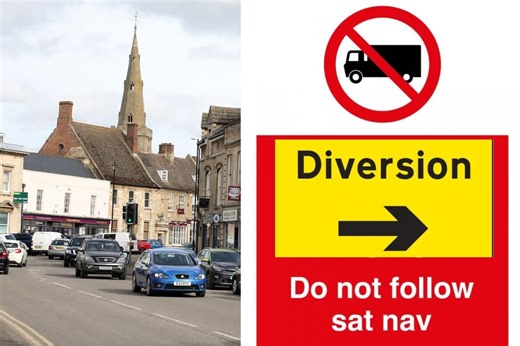 A14 drivers told to ignore sat nav and use official 16-mile diversion for Thrapston bridge works