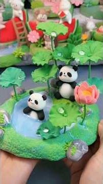 Cute Panda Clay Art | DIY Panda in Water Pond | Relaxing Clay Sculpture