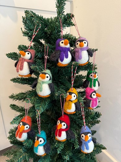 Handmade Wool Felt Penguin Ornaments – Cute Christmas Tree Décor, Winter Holiday Decorations With Colorful Scarves - Etsy