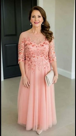 Beautiful Embroidered Mesh Mother of the Bride Gowns