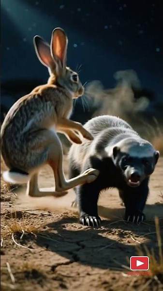 The Fastest Escape Wasn't Fast Enough! 😱🐇 #HoneyBadger #SpringHare #Shorts