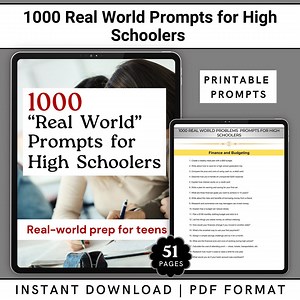 1000 Real-world Prompts for Teens | Budgeting, Time Management, Career Skills, SEL, Digital Safety, Life Prep | PDF Journal Prompts - Etsy