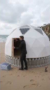 "I Built a Geodesic Dome House on a Beach Using ONLY Coca-Cola Bottles! (Full Build Timelapse)"