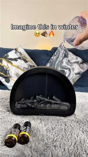 This diffuser is so cozy #humidifier #diffuser #aromatherapy #fireplacediffuser