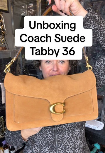Thank you @CoachDudeUpdates for posting the video about this beautiful bag & the amazing deal!! This is my first ALL suede @Coach bag & it is gorgeous. The Tabby 36 in Caramel is stunning & another perfect fall bag!! So glad that I was able to get her 🖤 #coachny #bagtok #coachbag #pursetok #fypシ