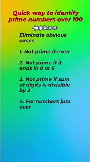 Identify Prime Numbers Over 100 #primenumber #shorts #njclasses