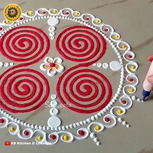 268K views · 1.2K reactions | Quick Diwali Rangoli Tutorial || No Tools Rangoli Design – Easy for Beginners | Indian Rangoli Art | Facebook