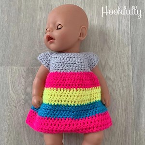 PDF Crochet Pattern | Easy Crochet Doll Dress | 14" Baby Dolls Clothes | Toy Doll Clothing | Rainbow Stripe Dress | Kids Beginner Project - Etsy UK