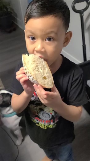 All he wanted for his 5th Birthday was sourdough. I've been MIA with making sourdough for a while and was worried Miyagi dough might have died. Luckily she's a strong starter! #fyp #sourdoughbread #sourdough #sourdoughtok #foryourpage