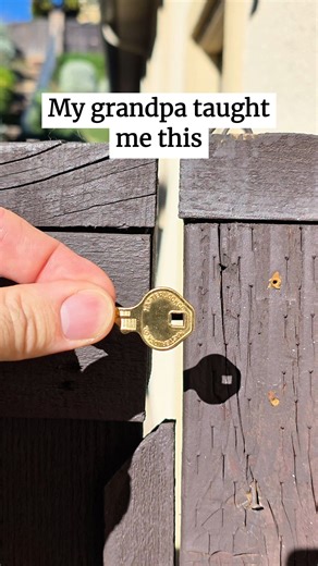 I use a key and screw to hold my gate closed. This original video was produced by Network Media LLC, and Liz & Jeff. #key #gate #latch #diy | Creative Crafting