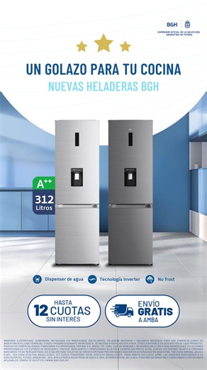 🧊 Las 𝗻𝘂𝗲𝘃𝗮𝘀 𝗵𝗲𝗹𝗮𝗱𝗲𝗿𝗮𝘀 𝘽𝙂𝙃 salieron a la cancha. Busca en nuestro sitio esta nueva sección. ✨ Heladeras Inverter No Frost 💳 12 cuotas sin interés 🚚 Envío GRATIS a AMBA Actualizá tu cocina con lo mejor de 𝘽𝙂𝙃. ¡Comprá hoy y empezá a disfrutar! | BGH