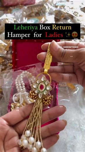 Shyam Charnam by Anshita Agarwal on Instagram: "Customer from Punjab Ordered these 100 Sets Traditional Leheriya Box Hamper for their Daughter’s Mehndi Function…. . . . . This Leheriya Hamper includes Bindi sheet , Kundan Satka , Bracelet and Ring…. . . . . Hamper can be customise as Per Choice.. . . . . For Order Please call or WhatsApp 9140616535 . . . . For More Updates Please follow @sc_handicraftsrakhi . . . #traditionalhamper #leheriyaboxhamper #returnfavours #ladiesreturngifts #kundanretu