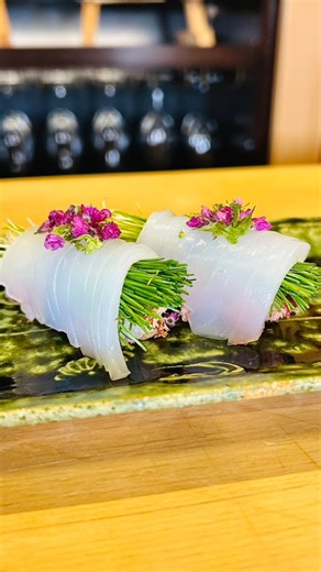 Aromatic sushi, built in layers 🍣 #sushi #squid | Chef Hiro