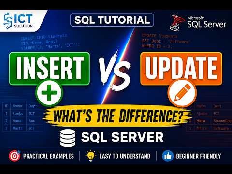 SQL INSERT vs UPDATE Explained SQL Server Tutorial for Beginners (2026)