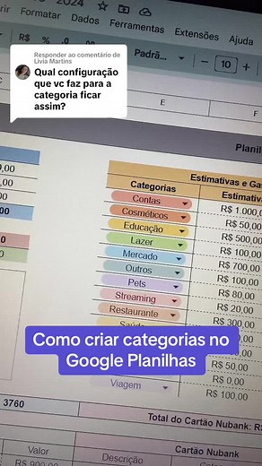 Como criar categorias no Google Planilhas de forma fácil