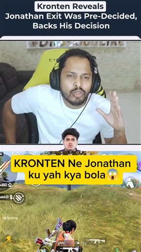 KRONTEN EXPOSES Jonathan Exit #Kronten #Jonathan #CYB #BGMI #BGMIIndia #EsportsIndia #GamingShorts