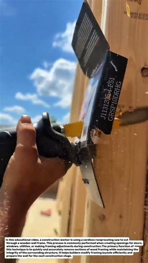 Fast Wall Opening Cut Technique | Precision Reciprocating Saw for Wood Frame Construction.