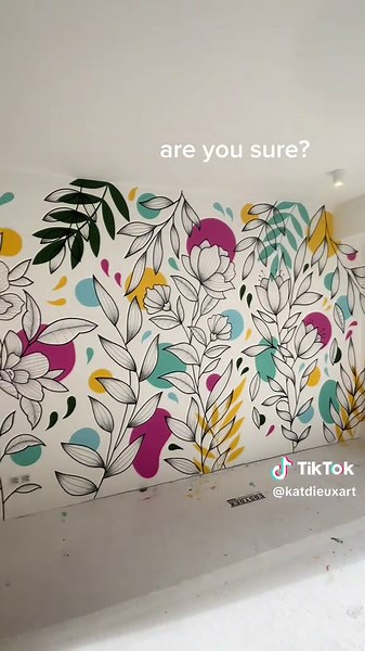 Are you sure?? #mural #floralmural #floralwall #bedroommakeover #roommakeover by#livingroommakeover #decor #inspodecor #mural #muralart #wallart #walldesign #artonwalls #artonwall #walldesign #wallpaper #decorinspo #inspodecor #funkydecor #funkyhouse #funkyart #dopaminedecor