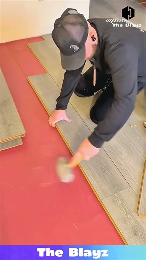 Skilled Carpenter Installs Thin Wooden Design on Home Floor | Perfect Craftsmanship