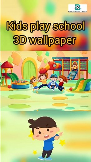 Play School Wallpaper Designs 🎈| Cute Play School Wall Design Ideas #school #games #kids #education