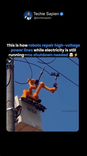 This Is How Robots Repair High-Voltage Power Lines While Electricity Is Still Running ⚡🤯