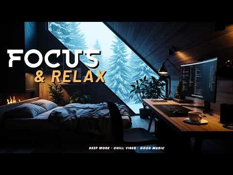 Music for Deep Work — Cabin Workspace with Fire place for Focus and Concentration | 90 Minutes