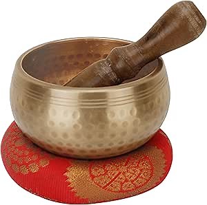 Tibetan Singing Bowls Set - Meditation Sound Bowl Stress Relief Tool and Spiritual Decor for Yoga Mindfulness, Healing & Chakra balancing Relaxation by Himalayan 3.5"